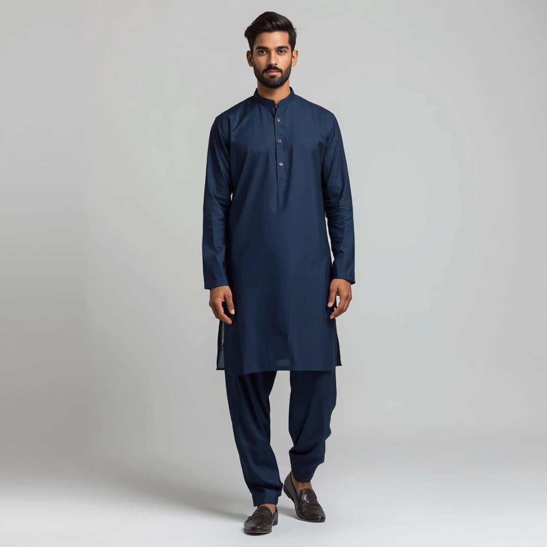 Navy Blue Casual Cotton Panjabi