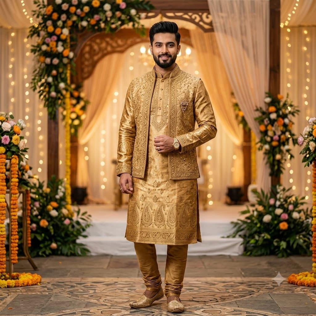 Royal Golden Katan Panjabi