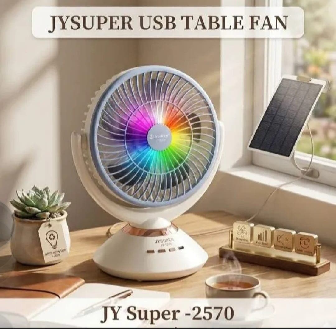 JYSUPER JY-2570 Rechargeable Desk Fan