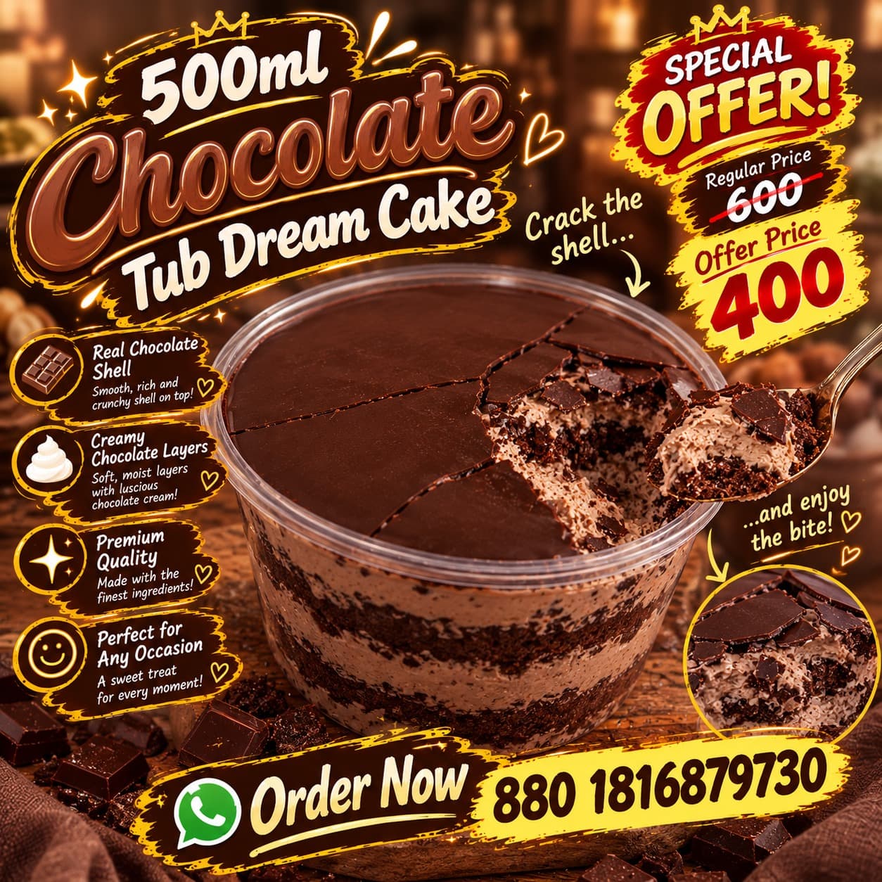 500ml Dream Tub Cake