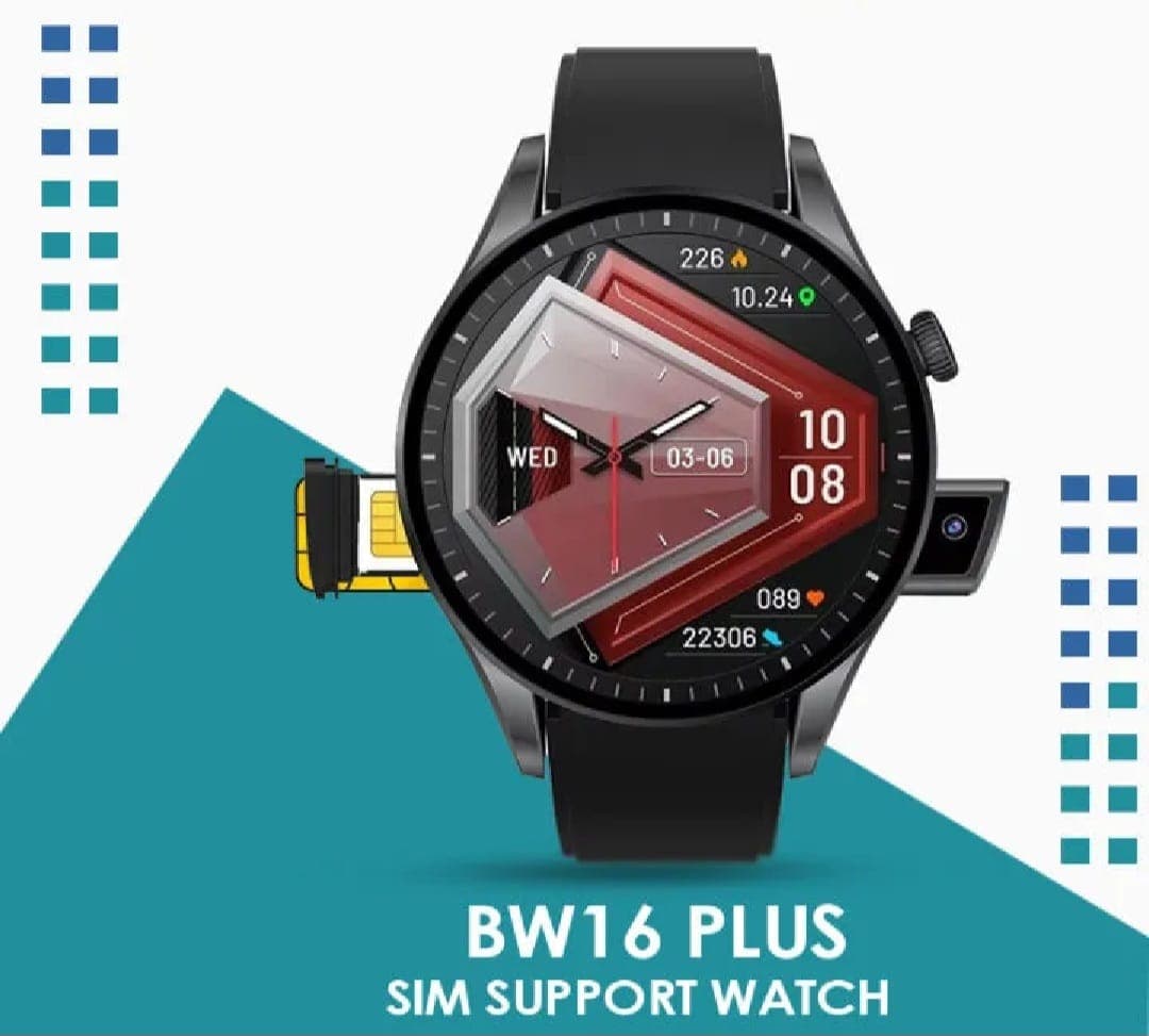 Sim Supported Camera Smart Watch BW16, IPS 1.50 Display 400 mAh Battery