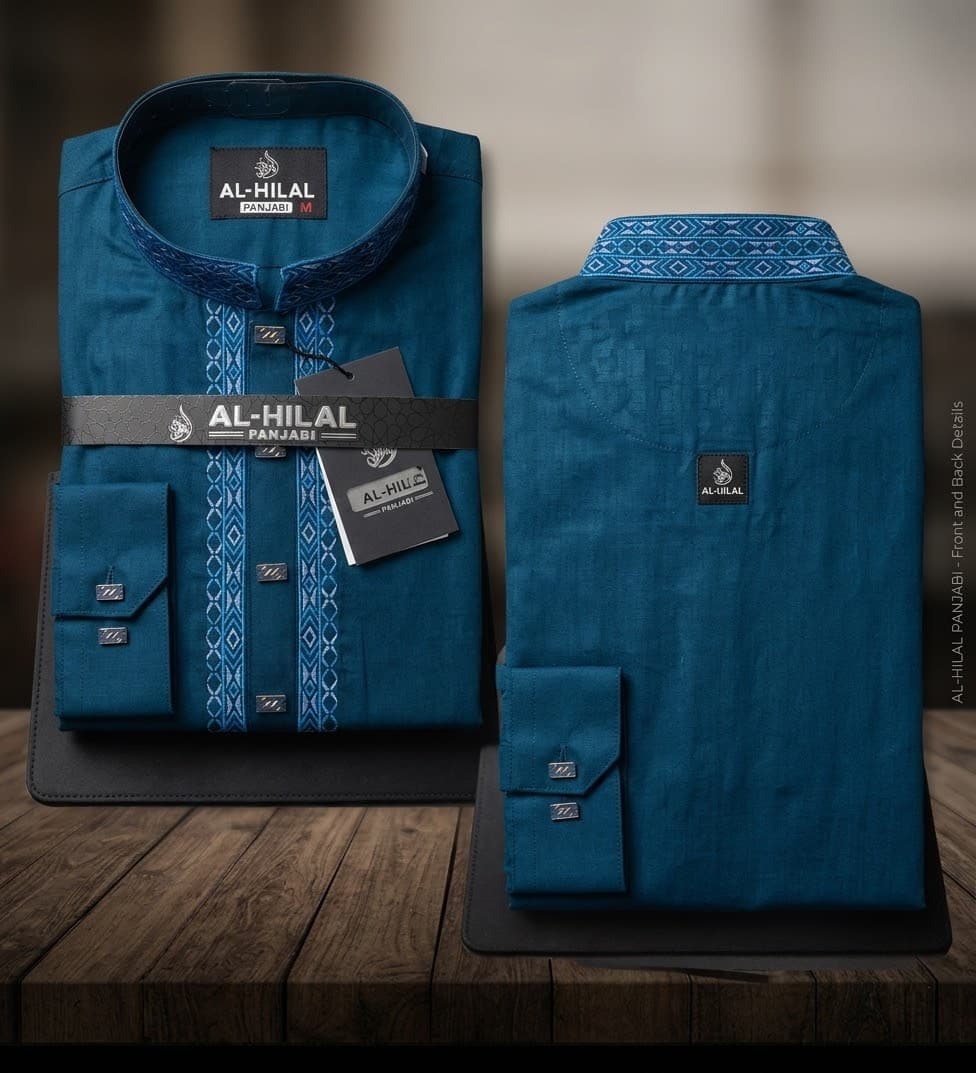 Cotton Panjabi - Deep Teal Blue